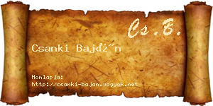 Csanki Baján névjegykártya